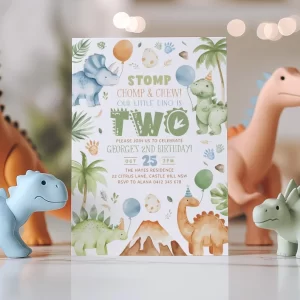 Dinosaur Birthday Invitation Template